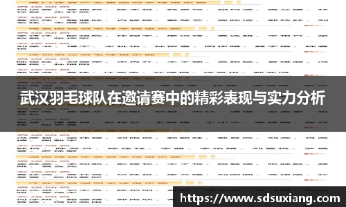武汉羽毛球队在邀请赛中的精彩表现与实力分析